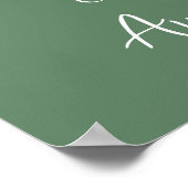 Welcome Poster Floral Cross Christening Fern Green ポスター (角)