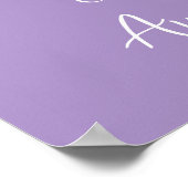 Welcome Poster Floral Cross Christening Lilac ポスター (角)