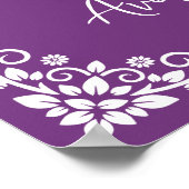 Welcome Poster Floral Cross Christening Sweet Plum ポスター (角)