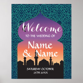 Welcome Poster Sign Wedding Arabian Nights Poster ポスター