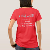 "Welcome!" printed on the back いらっしゃいませ Tシャツ (裏面)