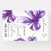 Welcome Purple Bow Coquette Script Sweet 16  横断幕 (横)