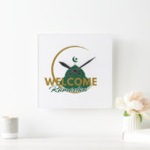Welcome Ramadan Wall Clock – Islamic Mosque Cresce スクエア壁時計 (ホーム)