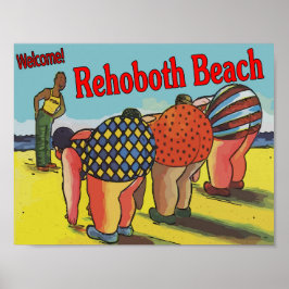 Welcome Rehoboth Beach Cartoon ポスター