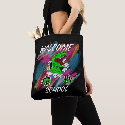 WELCOME SCHOOL WELCOME BACK TO SCHOOL トートバッグ (クローズアップ)