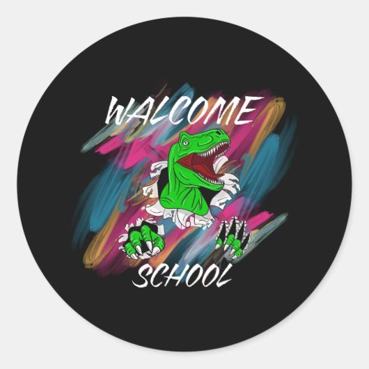 WELCOME SCHOOL WELCOME  BACK TO SCHOOL  ラウンドシール (正面)