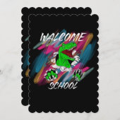WELCOME SCHOOL WELCOME  BACK TO SCHOOL  招待状 (正面/裏面)