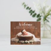 Welcome Script Girl Photo Birth Announcement 案内状 (スタンド正面)