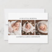 Welcome Script Girl Photo Birth Announcement 案内状 (裏面)