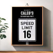 Welcome sign 16th Birthday Speed Limit ポスター