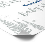 Welcome sign for Winter Baby Shower,少年,青 ポスター (角)