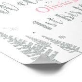 Welcome Sign for Winter Girl 1st Birthdayパーティー ポスター (角)