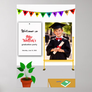  Welcome Sign Kid's Graduation Party Invitation ポスター