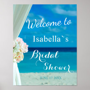 Welcome Sign   Ocean Beach Summer Bridal Shower ポスター
