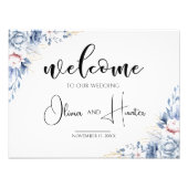 Welcome sign template for wedding with blush pink フォトプリント (正面)