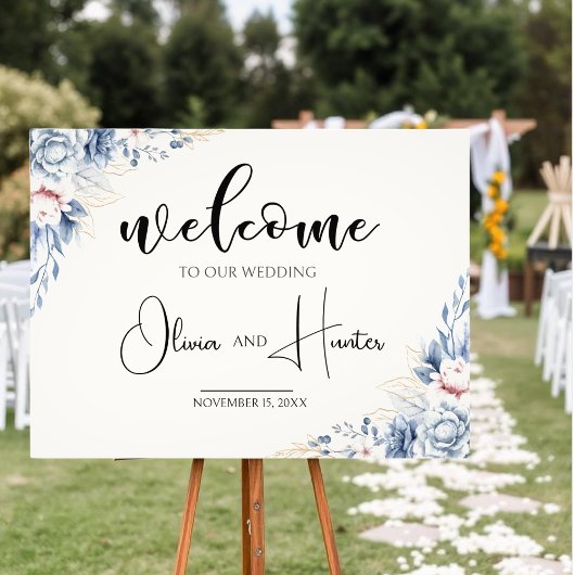 Welcome sign template for wedding with blush pink フォトプリント