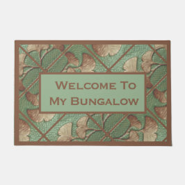 Welcome Sign with Gingko 葉 ドアマット