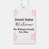 Welcome sweet home add family name year Est. Text  ギフトタグ (裏面)