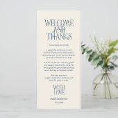 Welcome & Thanks, Place Setting Thank You Card プログラム (スタンド正面)