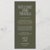 Welcome & Thanks, Place Setting Thank You Card プログラム (正面)