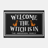 "Welcome, The Witch Is In" Funny Halloween ドアマット (正面)