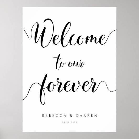 Welcome to パーソナライズされた Our Forever 結婚's Sign ポスター (正面)