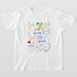 Welcome to 2Nd Grade Shirt Doodle新学期 Tシャツ