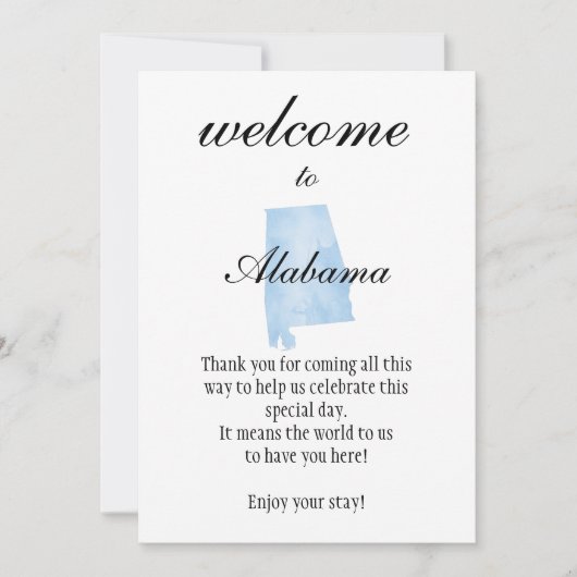 Welcome to Alabama Personalized with Local Phrases (正面)