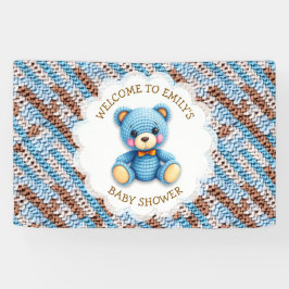 Welcome to Baby Shower | Crochet Teddy Bear 横断幕