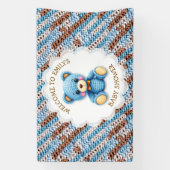 Welcome to Baby Shower | Crochet Teddy Bear 横断幕 (縦)