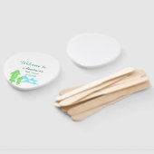 welcome to baby shower name blue green tree hill  ハンドファン (組立なし)