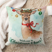 Welcome to Christmas Chaos - Cute reindeer クッション (ブランケット)
