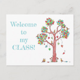 Welcome to Class TreeハートとBirds先生 ポストカード