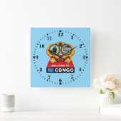 Welcome to Congo スクエア壁時計 (ホーム)