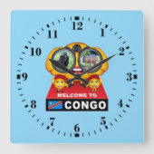 Welcome to Congo スクエア壁時計 (正面)