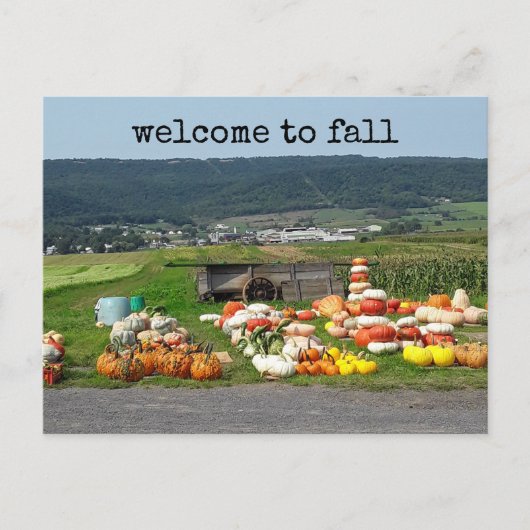 welcome to fall pumpkin farm post card ポストカード (正面)