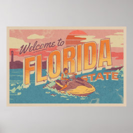Welcome to florida retro vintage postercard ポスター