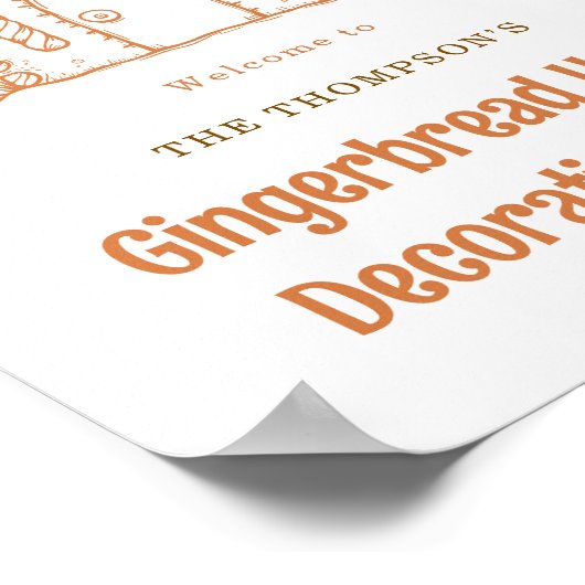 Welcome to Gingerbread House Decorating Christmas ポスター (角)