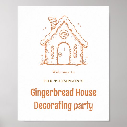 Welcome to Gingerbread House Decorating Christmas ポスター (正面)