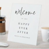 Welcome to Happy Ever After 結婚's白黒 台座サイン (インサイチュ)