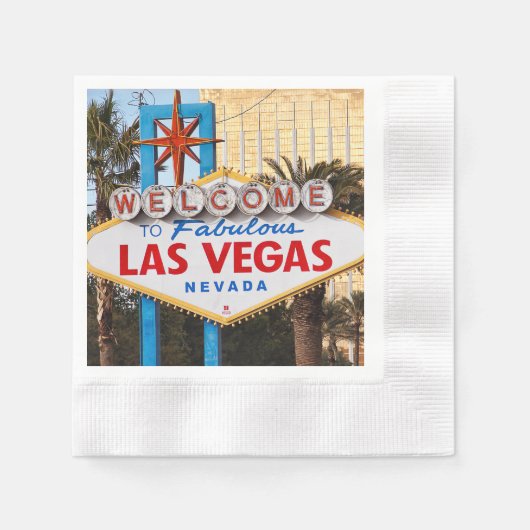 Welcome to Las Vegas Paper Napkins 縁ありカクテルナプキン (正面)