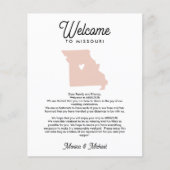 WELCOME TO MISSOURI Letter & Itinerary ANY COLOR (正面)