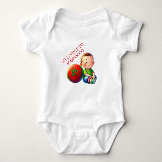 Welcome to Morocco Baby Bodysuit – Cute Moroccan  ベビーボディスーツ (正面)