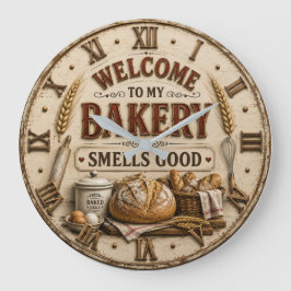 Welcome to My Bakery Baker Gift ラージ壁時計