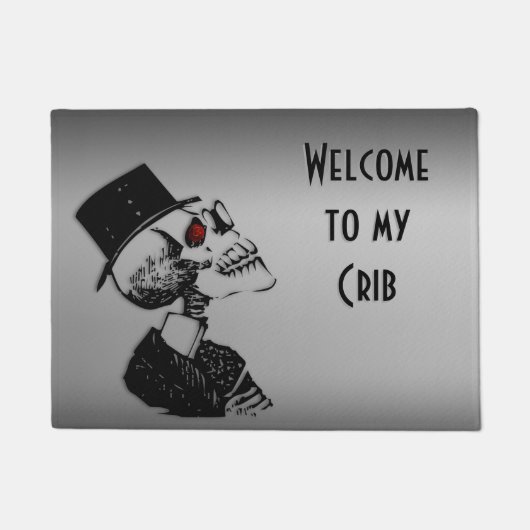 Welcome to My Crib Skeleton Welcome Mat ドアマット (正面)
