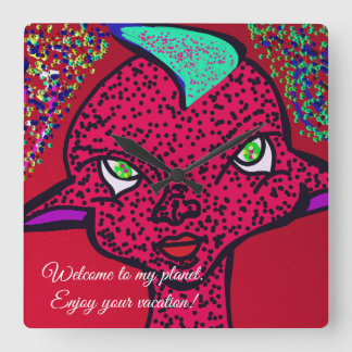 Welcome to My Planet スクエア壁時計