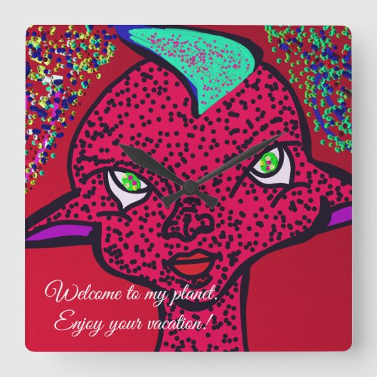 Welcome to My Planet スクエア壁時計 (正面)