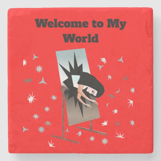 Welcome to my World Stone Coaster ストーンコースター (正面)
