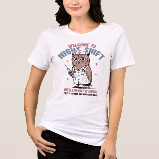Welcome to night shift トライブレンドTシャツ (正面)
