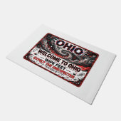 Welcome To Ohio Glitch Funny Doormat ドアマット (アングル)